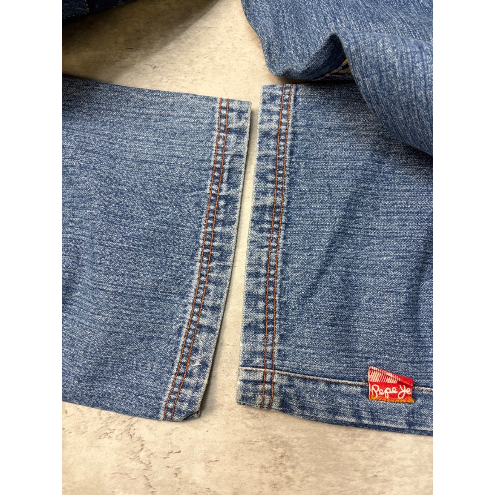 Vintage Y2K Pepe Jeans Big Football Graphic Medium Wash Denim Pants Size 38x33