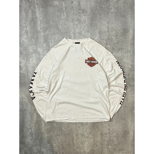 Vintage Harley Davidson Motorcycle Classic Logo Long Sleeve T-Shirt Size Large