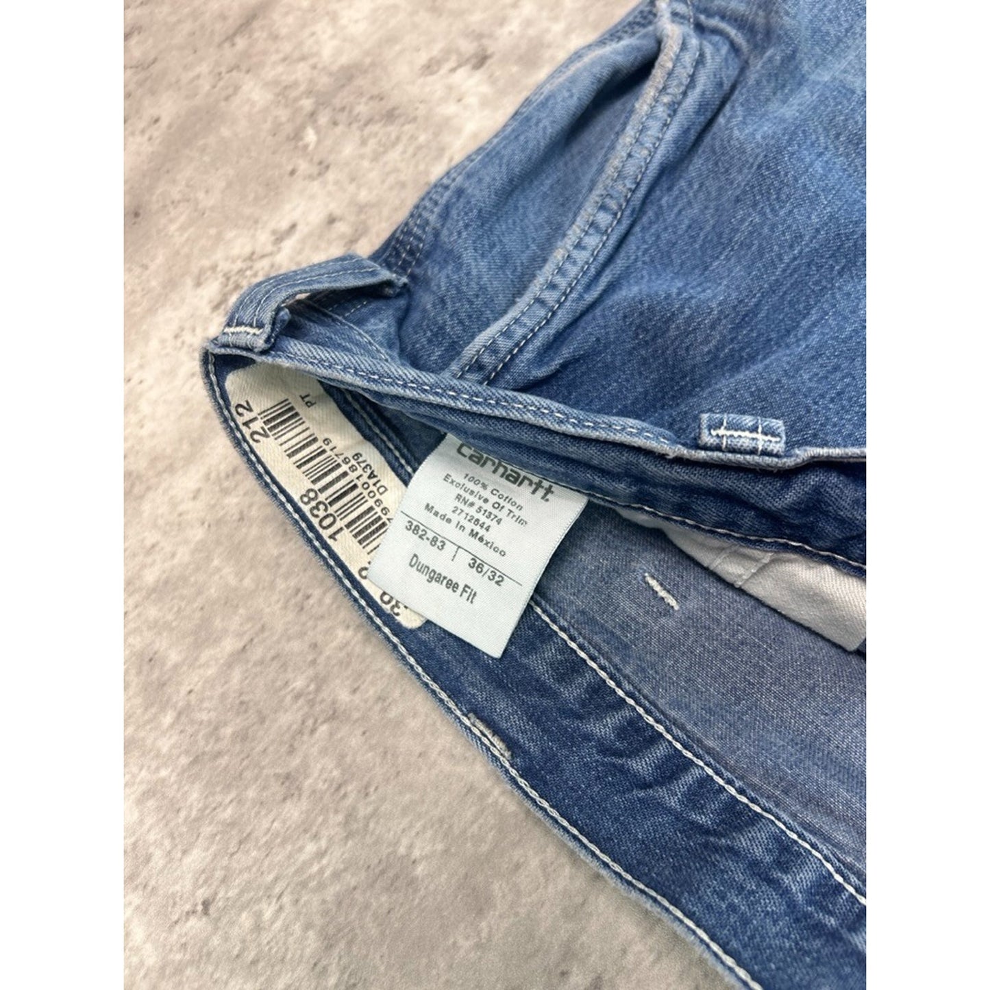 Vintage Carhartt Medium Wash Denim Workwear Carpenter Shorts Size 36 Blue