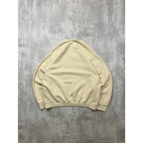 Vintage 2000s Nike Embroidered Mini Swoosh Cream Crewneck Sweatshirt Size Large