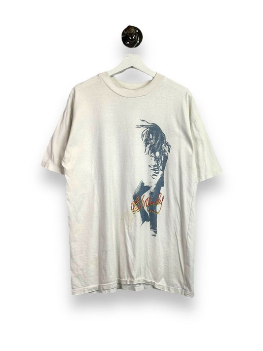 Vintage 1996 Bob Marley Reggae Music Promo Graphic T-Shirt Size XL White