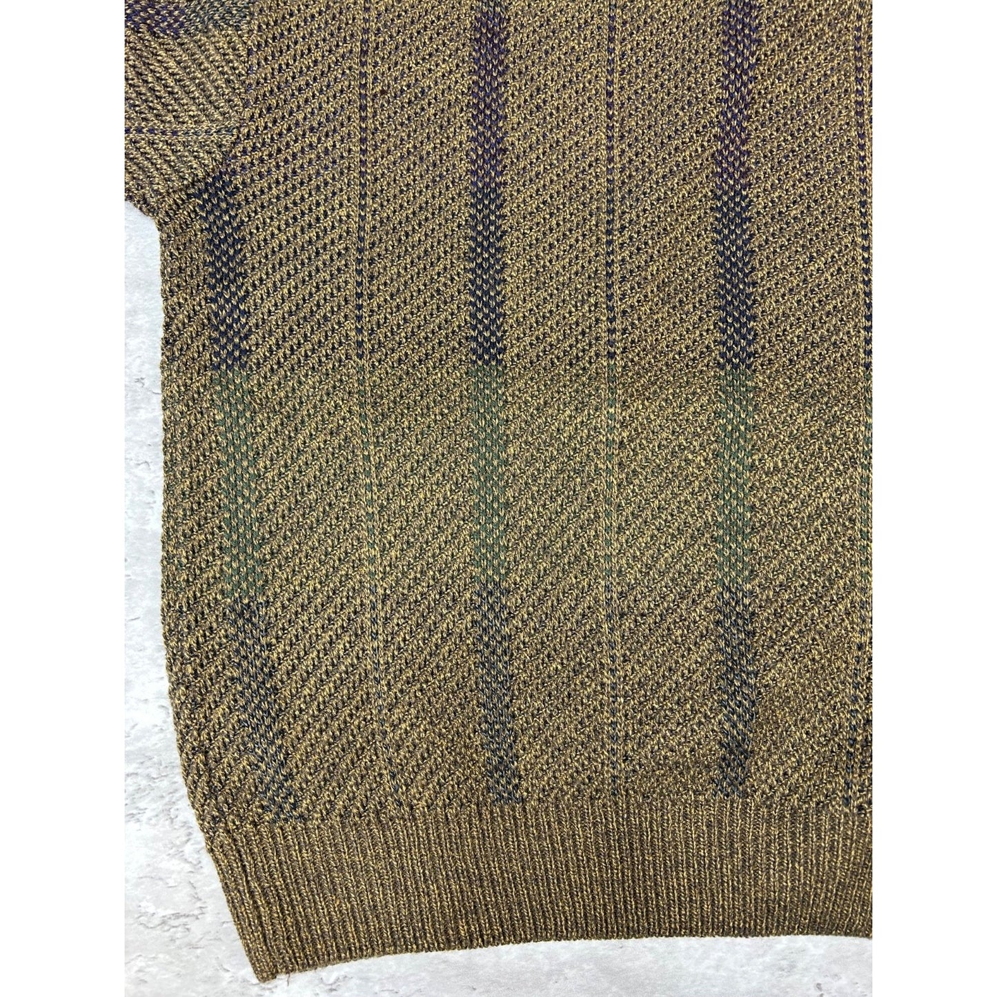 Vintage Towncraft Striped Pullover Ribbed Knit Sweater Size Large