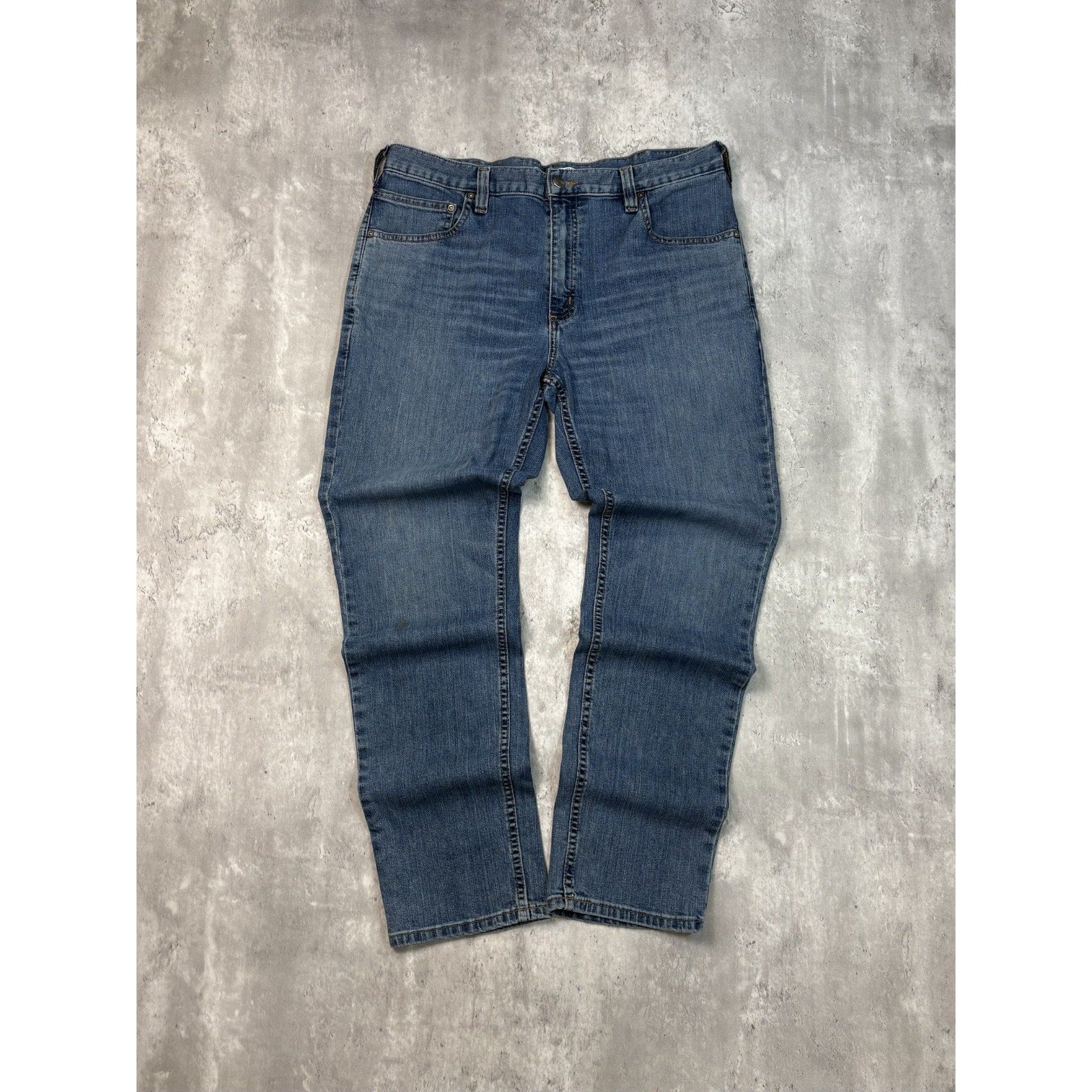 Carhartt Relaxed Fit Dark Wash Denim Workwear Pants Size 36