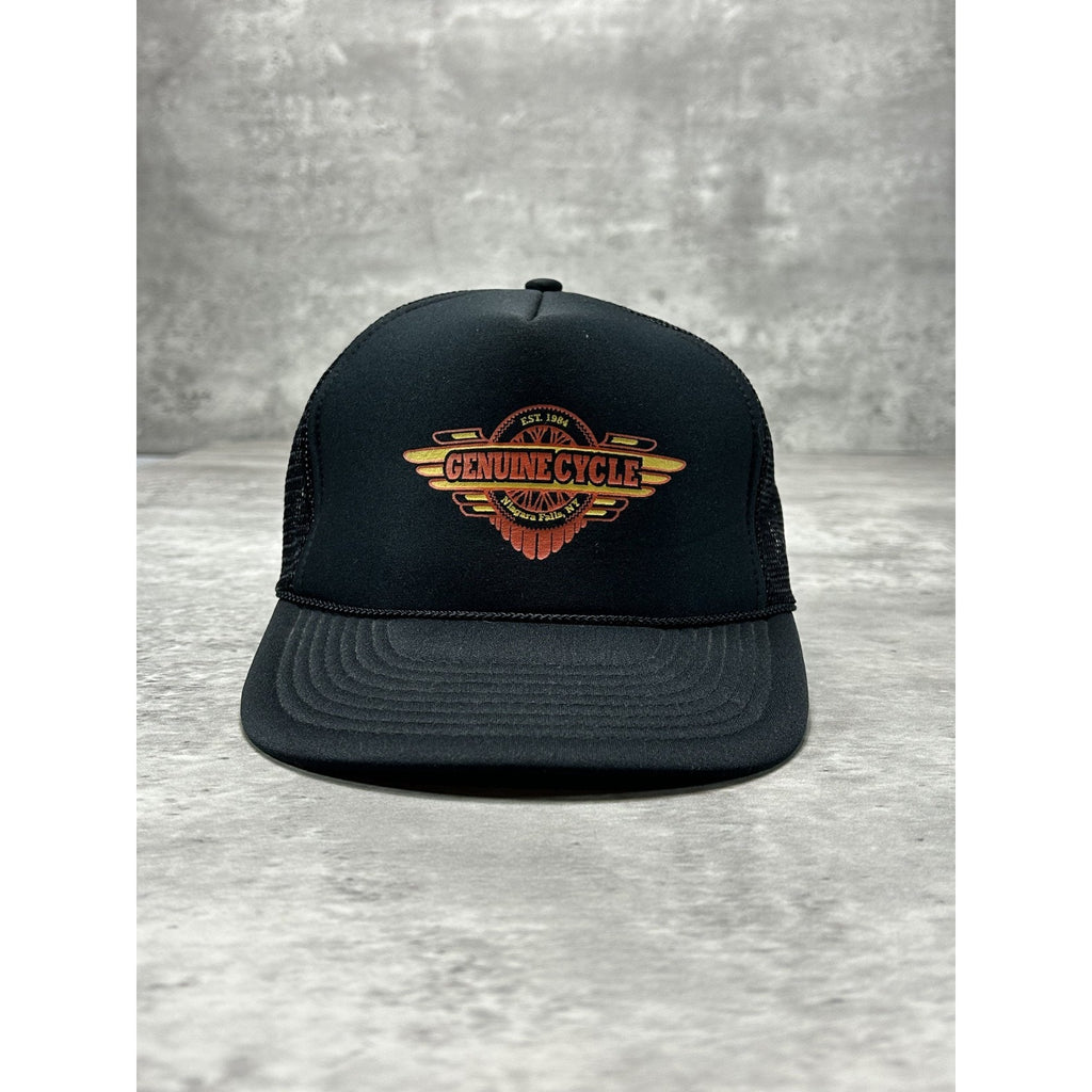 Vintage 80s/90s Niagara Genuine Cycles Graphic Trucker Snapback Trucker Hat OSFA