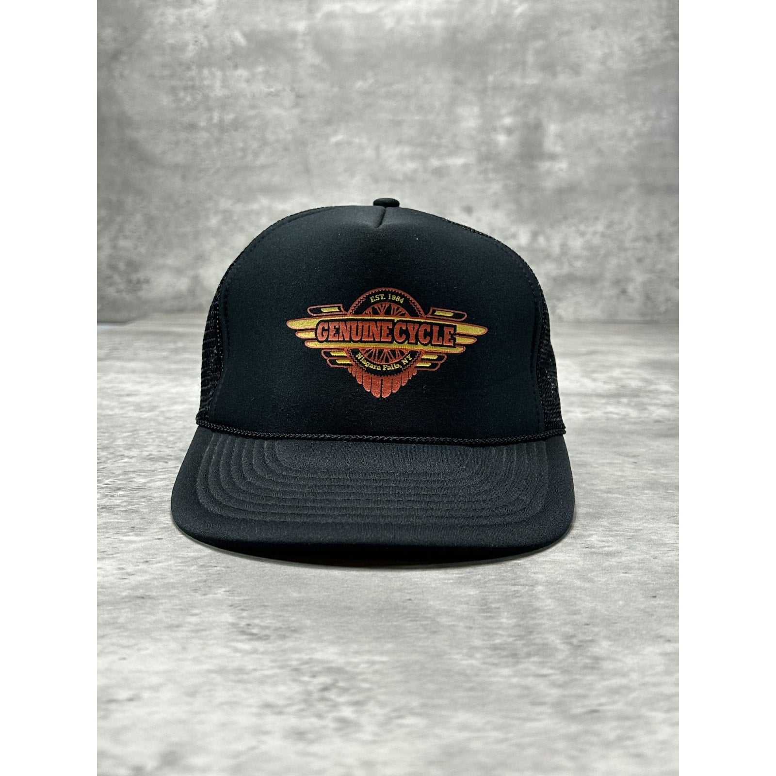 Vintage 80s/90s Niagara Genuine Cycles Graphic Trucker Snapback Trucker Hat OSFA