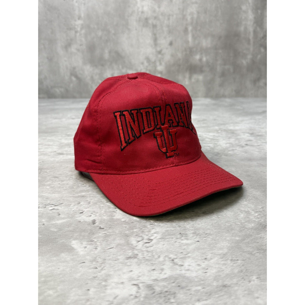 Vintage 90s Indiana Hoosiers NCAA Embroidered Spellout Logo Snapback Hat OSFA