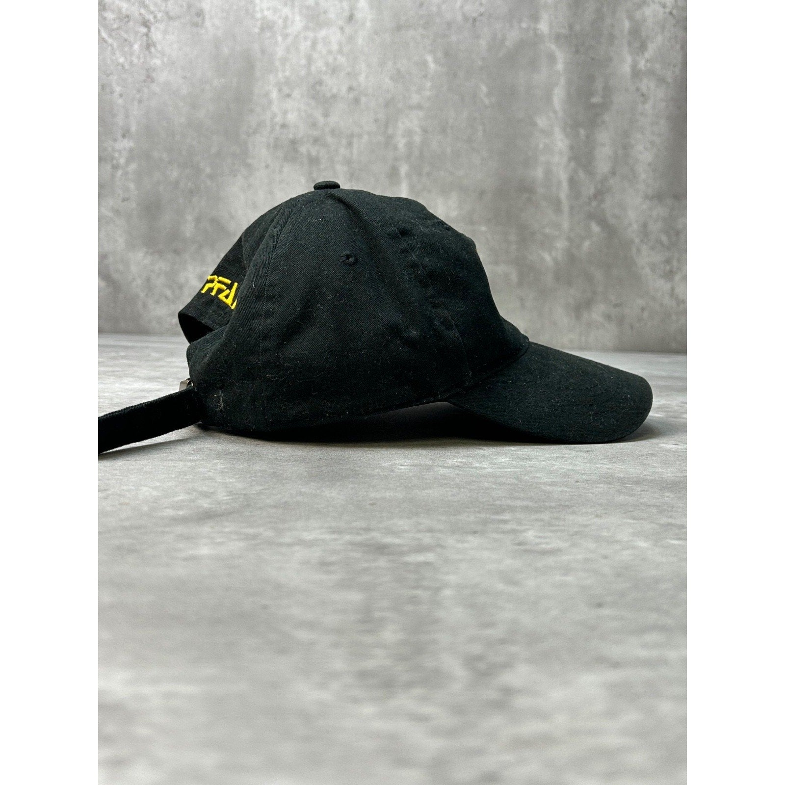 Vintage Porsche Embroidered Logo Black Strapback Hat OSFA
