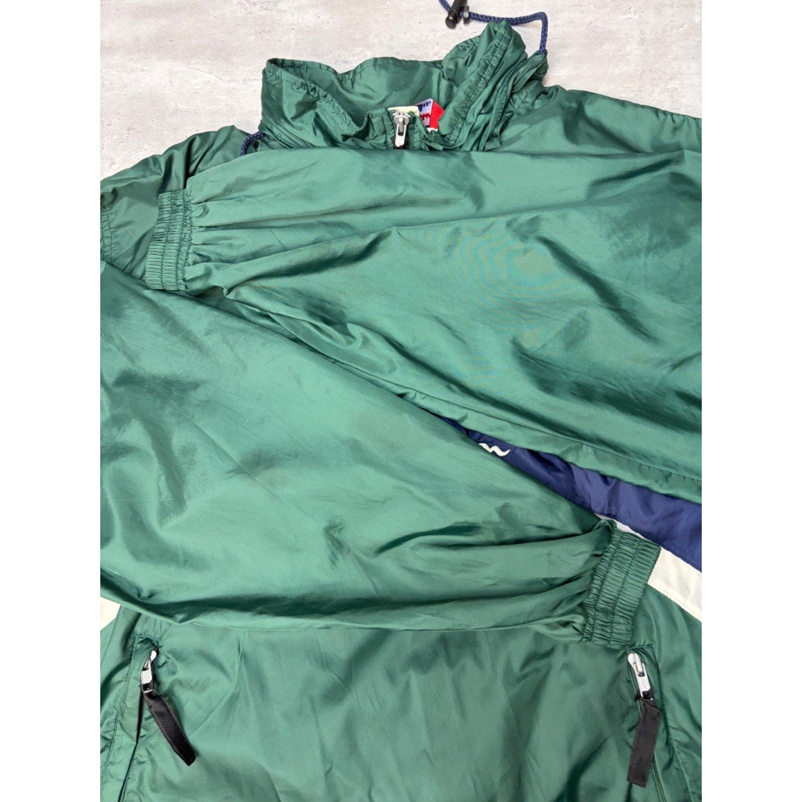 Vintage 90s Champion Embroidered Spellout 1/2 Zip Windbreaker Jacket Size Large