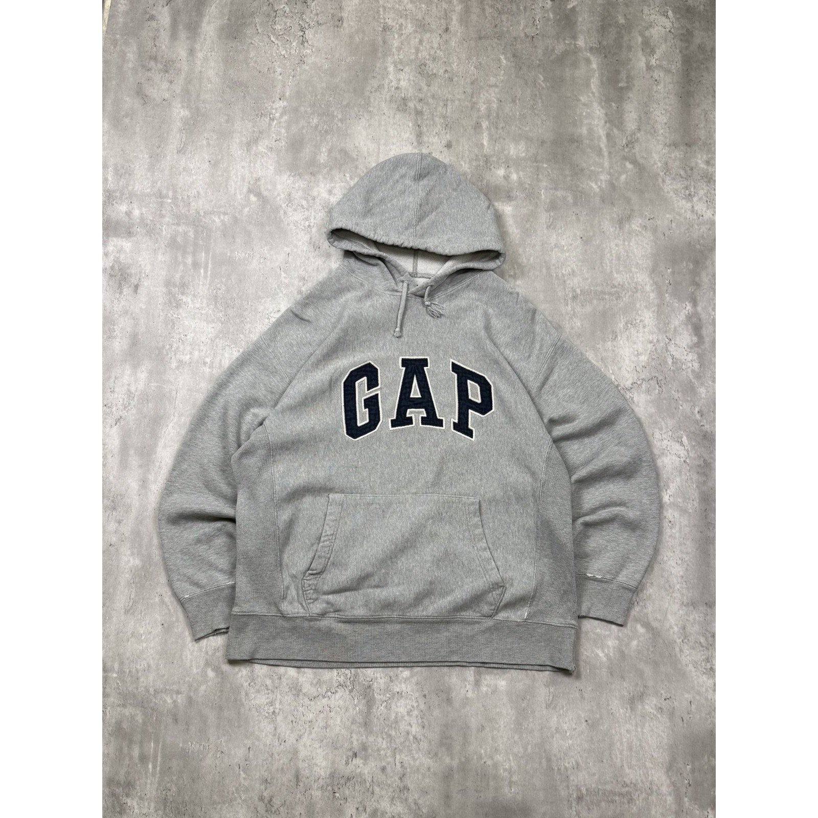 Vintage Gap Embroidered Arc Spellout Hooded Pullover Sweatshirt Size Medium