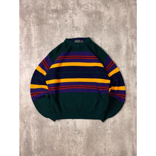 Vintage 90s McGregor Striped Pullover Ribbed Knit Sweater Size Large