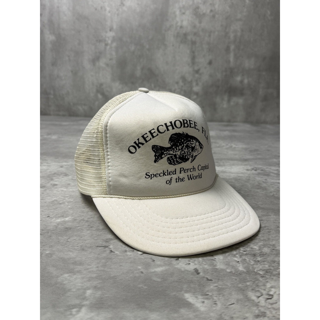 Vintage 80s/90s Speckled Perch Animal Graphic Trucker Snapback Hat OSFA