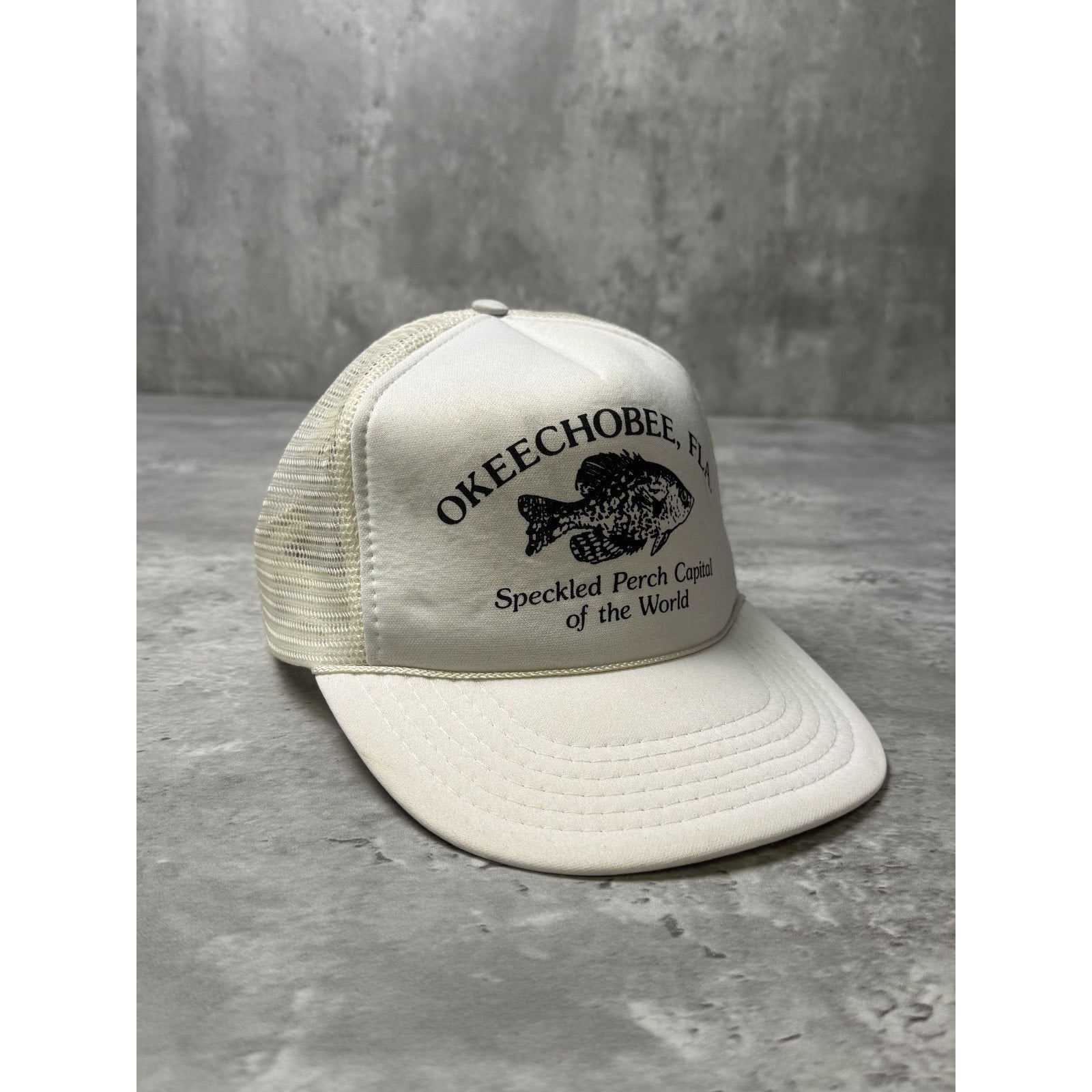 Vintage 80s/90s Speckled Perch Animal Graphic Trucker Snapback Hat OSFA