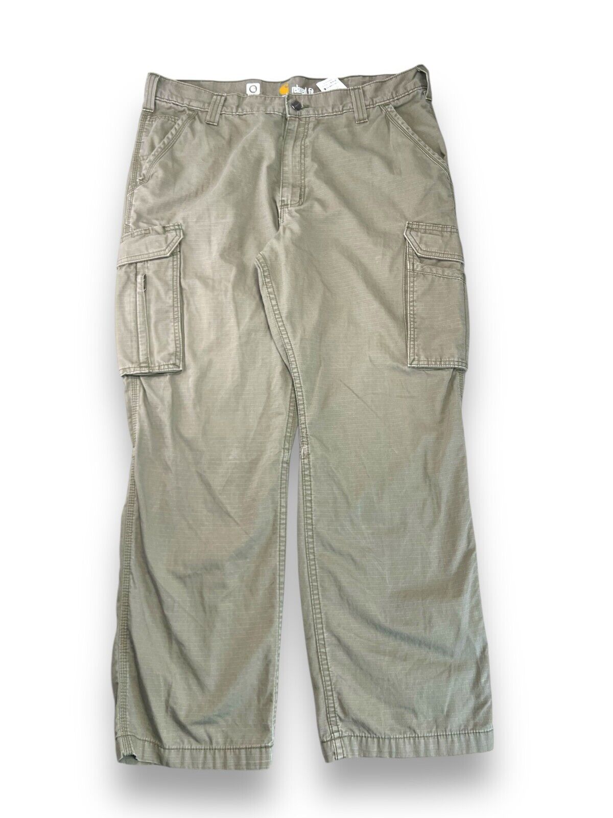 Carhartt Relaxed Fit Rip Stop Workwear Cargo Pants Size 37W Green