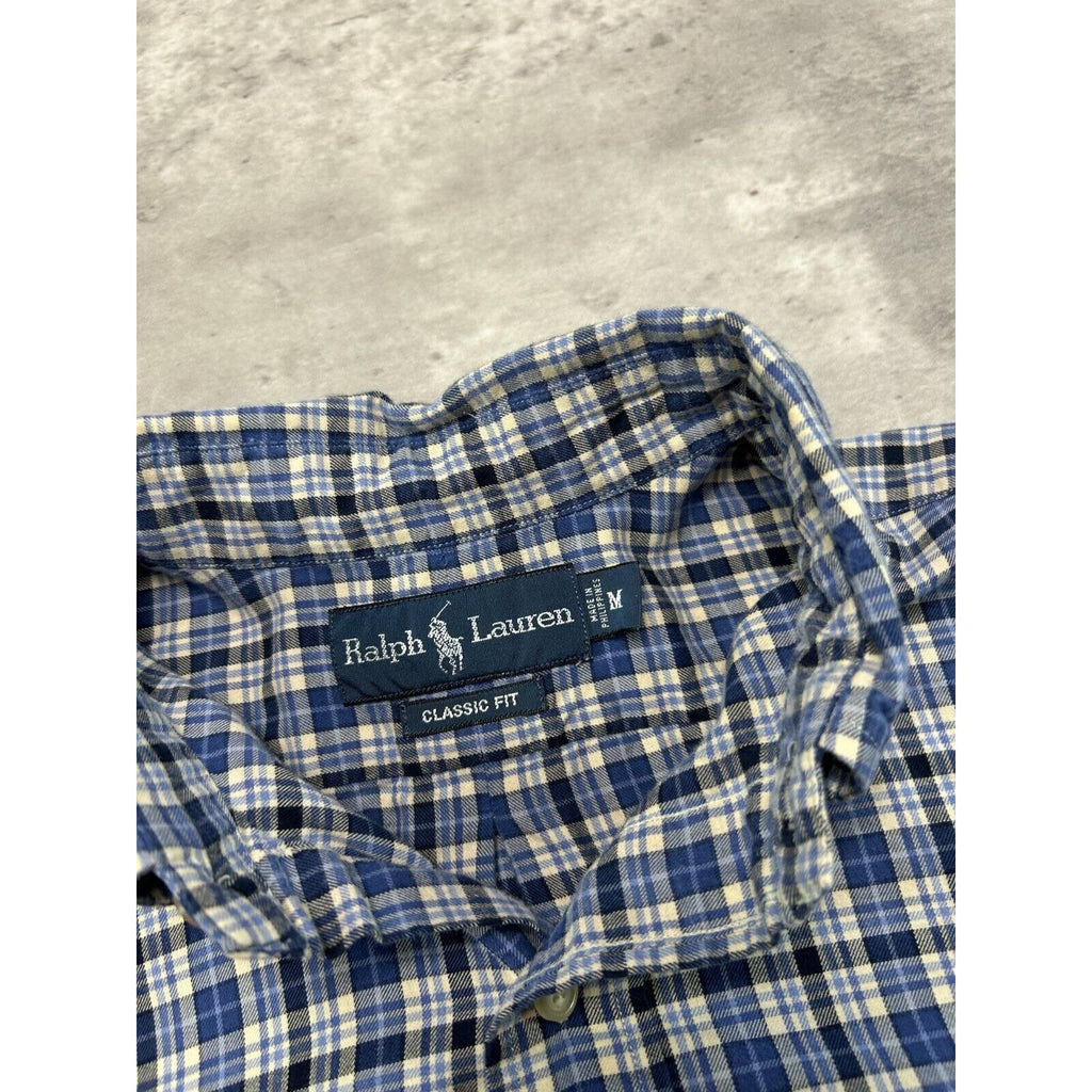 Vintage Polo Ralph Lauren Embroidered Pony Long Sleeve Button Up Shirt Size Medium