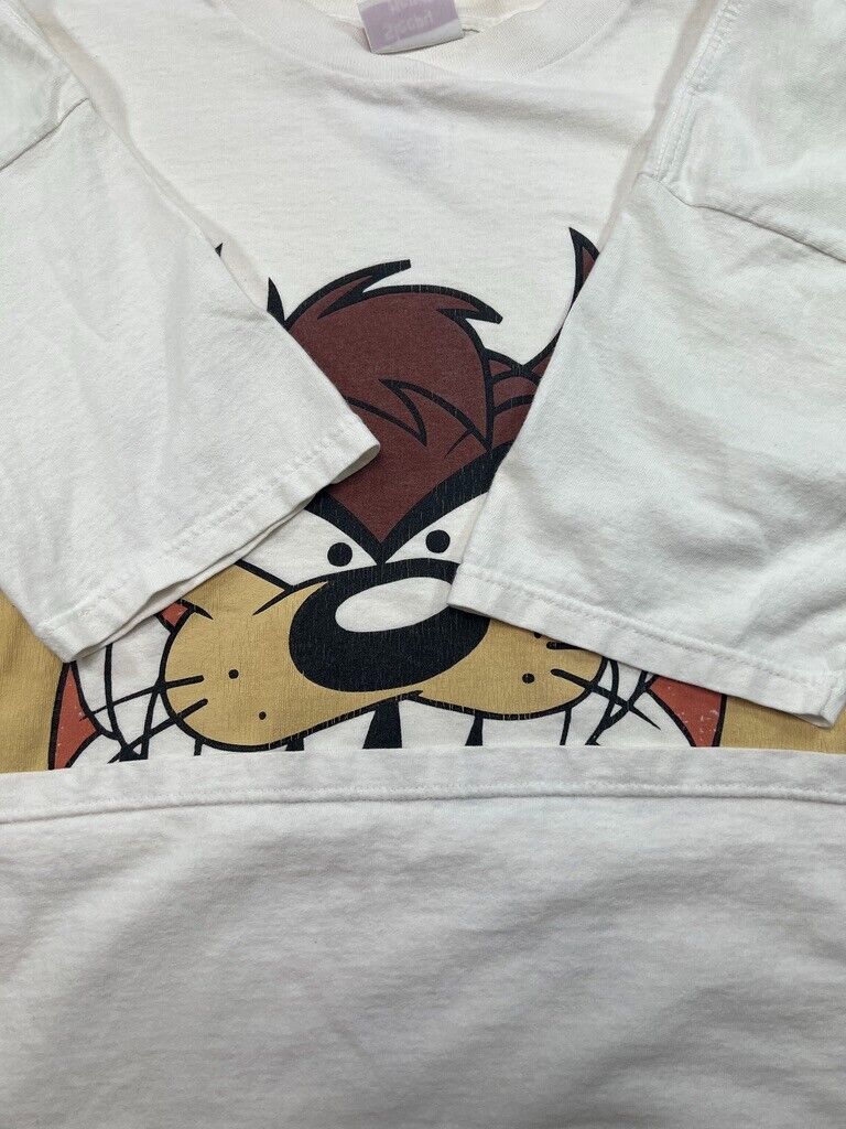 Vintage 1994 Looney Tunes Taz Big Face Graphic T-Shirt Size Large 2XL 90s White