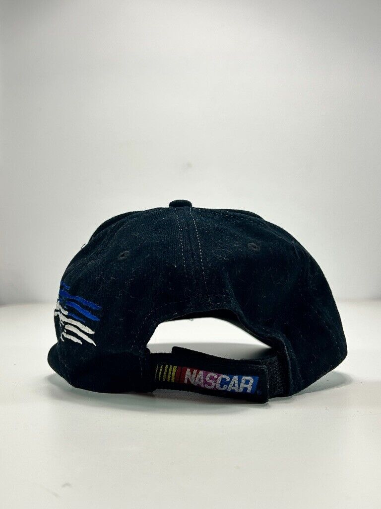 Vintage Ford Racing Nascar Embroidered Spell Out Strapback Hat OSFA Black