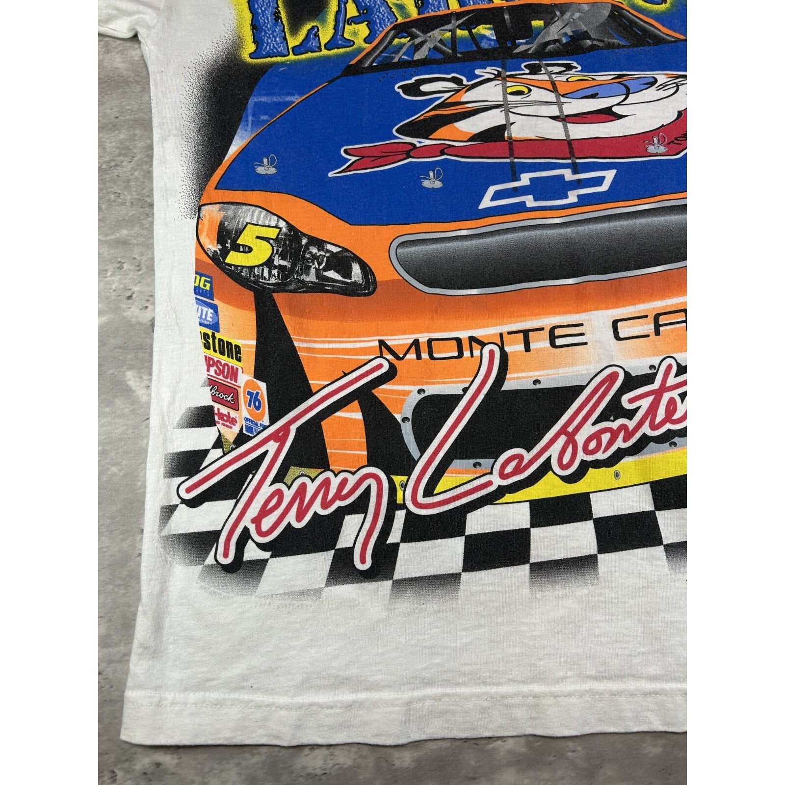 Vintage 2001 Terry Labonte #5 Kellogs Racing Nascar All Over Print T-Shirt Sz M