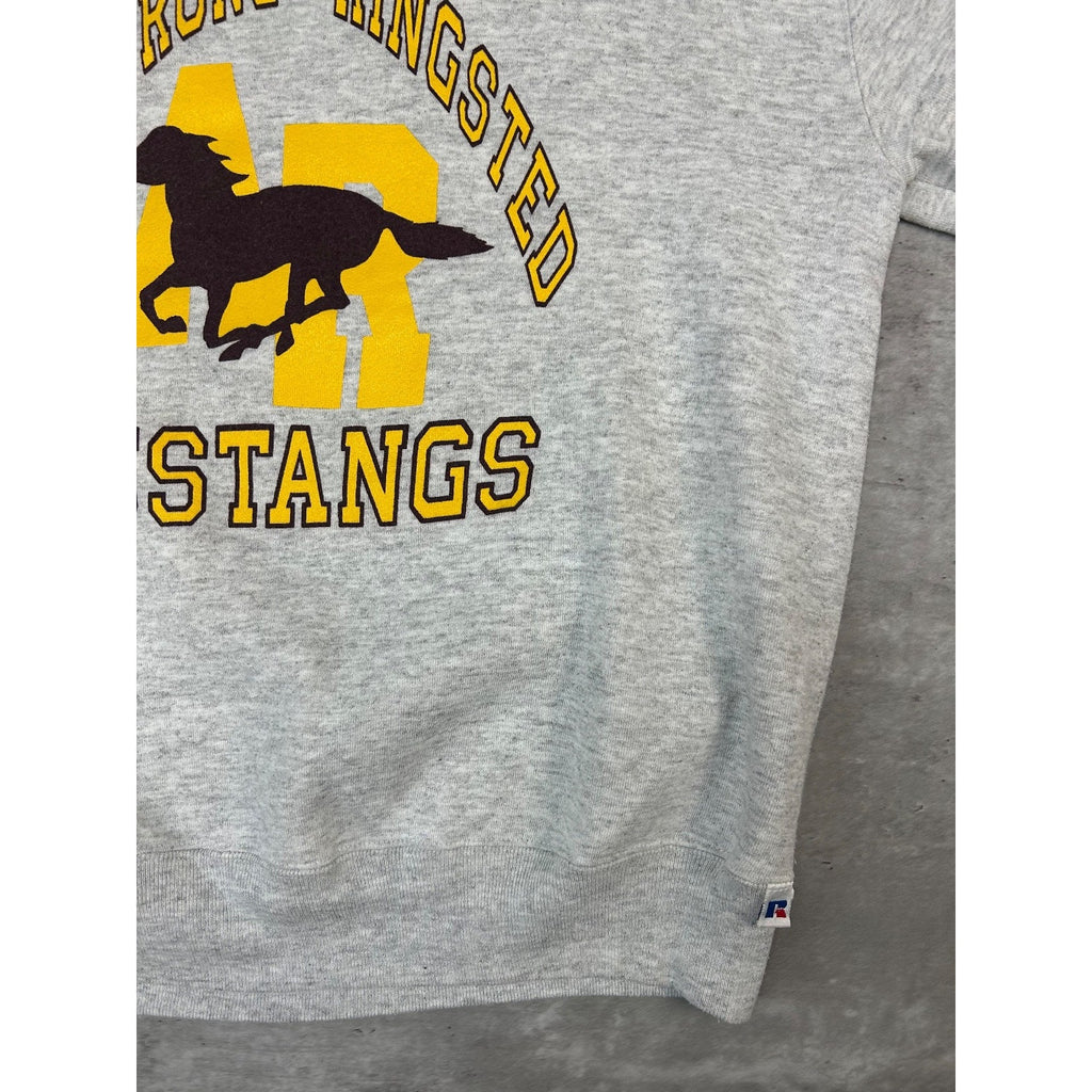 Vintage 90s Armstrong Ringsted Mustangs Collegiate Graphic Sweatshirt Size Large