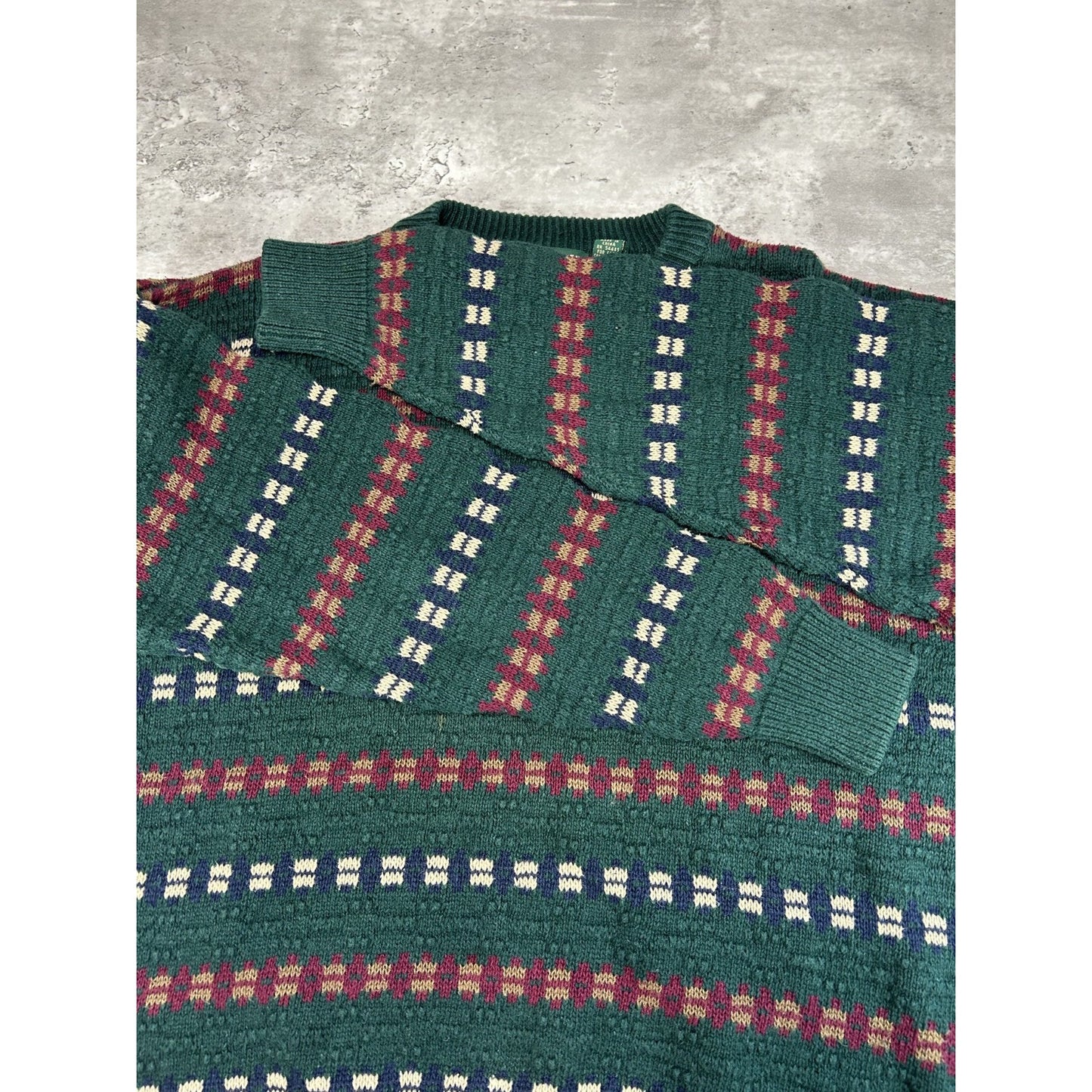 Vintage 90s American Eagle Abstract Striped Ribbed Knit Sweater Size XL