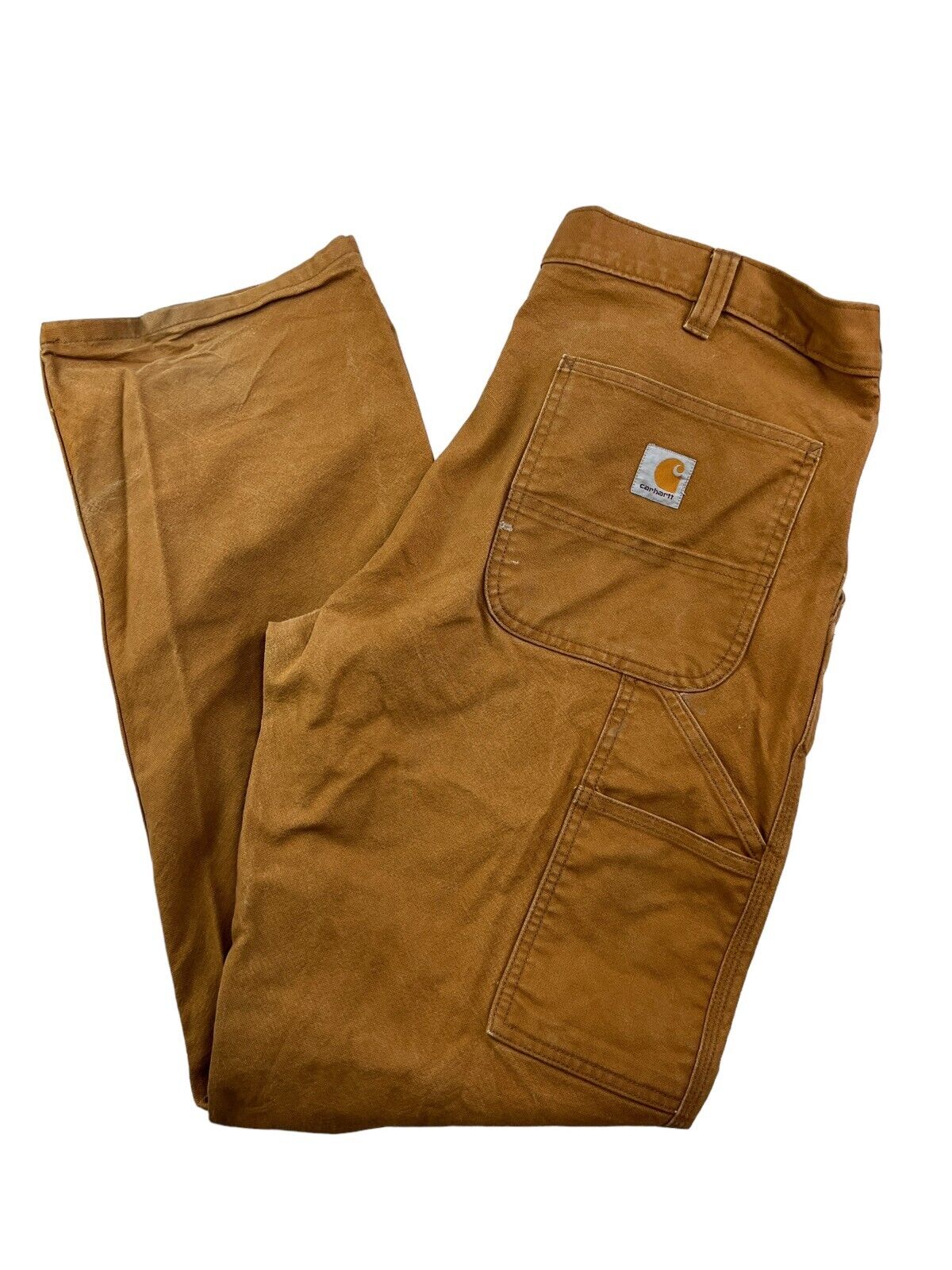 Carhartt Relaxed Fit Canvas Workwear Carpenter Pants Size 37 Brown