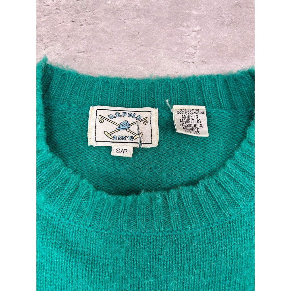 Vintage 90s U.S. Polo Assn. Embroidered Crest Pullover Knit Sweater Size Small