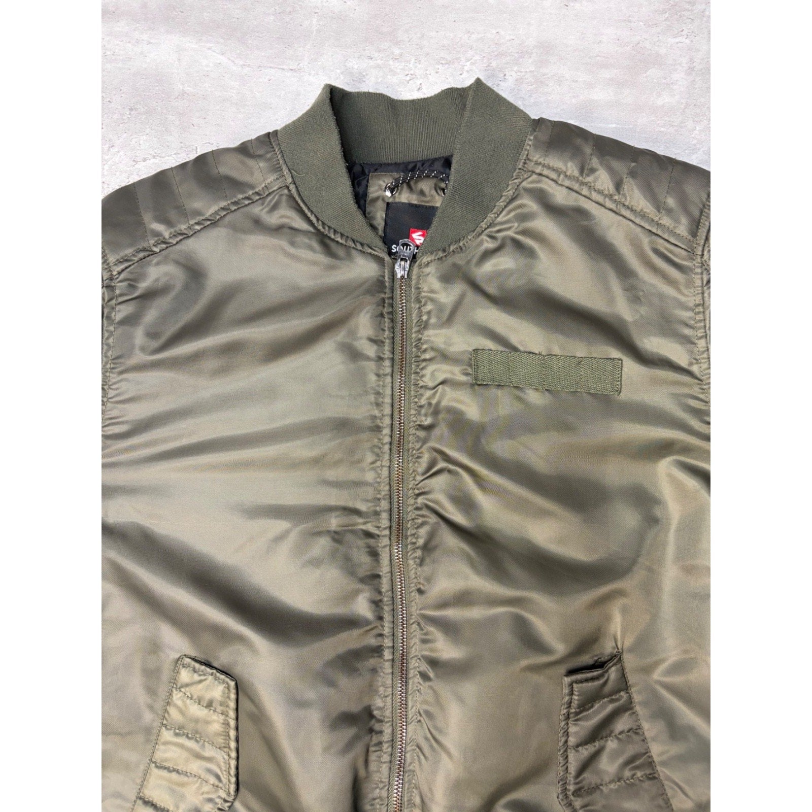 Vintage Y2K Southpole Olive Green Full Zip Bomber Jacket Size Medium