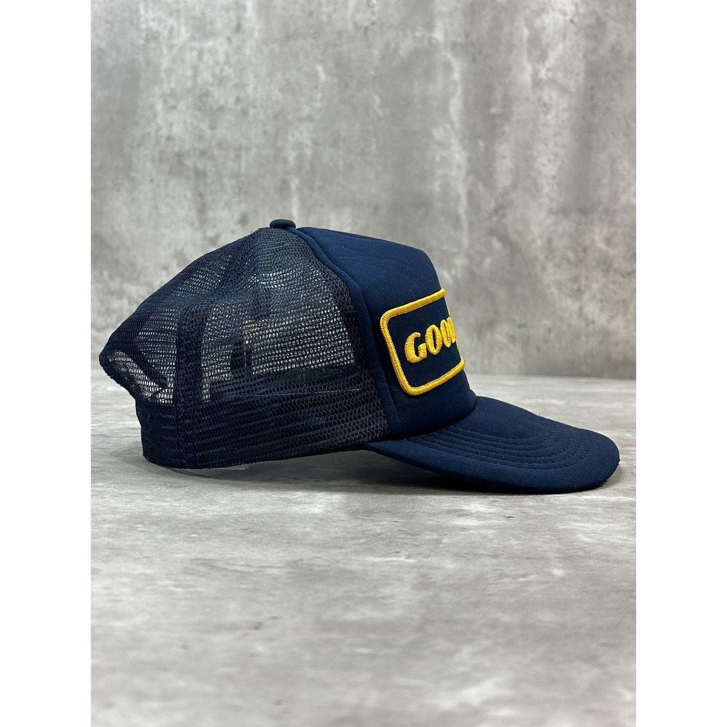 Vintage 80s/90s Goodyear Embroidered Patch Trucker Snapback Hat OSFA