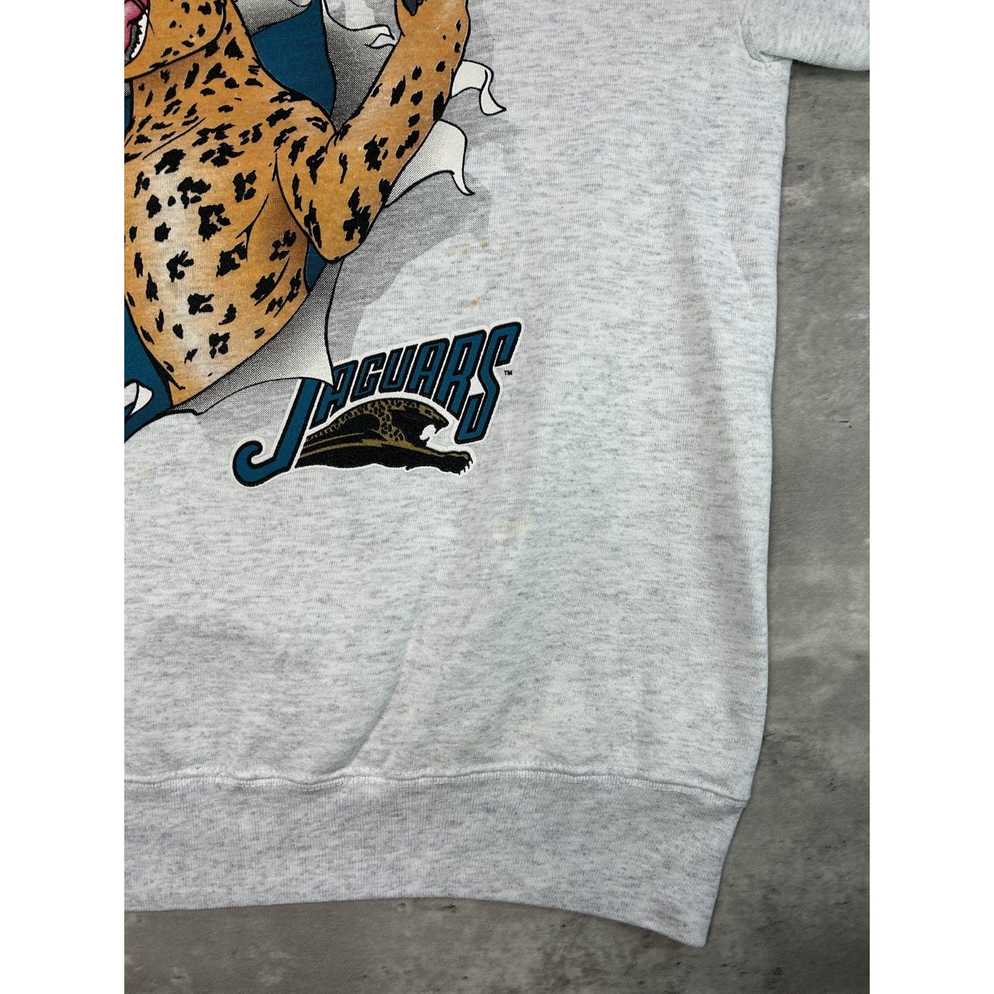 Vintage 1993 Jacksonville Jaguars NFL Banned Logo Chest Buster Sweatshirt Large