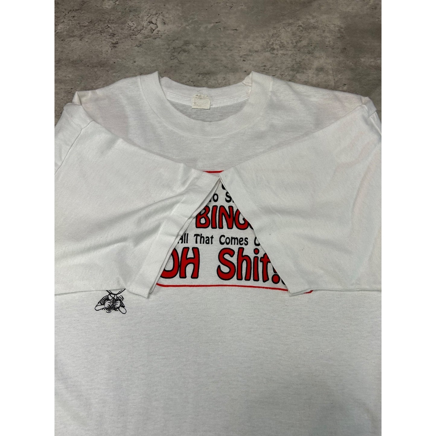 Vintage 90s Everytime I Yell Bingo Comedy Slogan Graphic Cropped T-Shirt Size XL