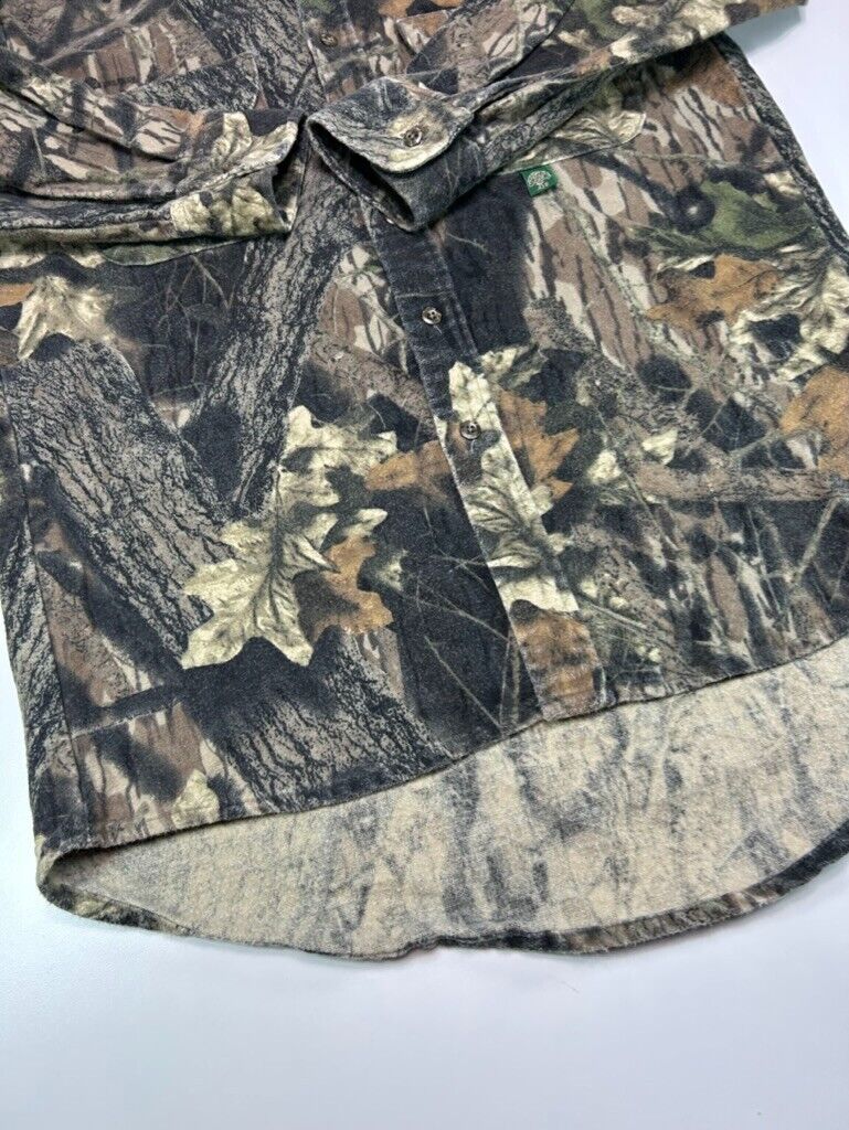 VTG 90s Mossy Oak Breakup Tree Camo Long Sleeve Hunting Button Up Shirt Medium