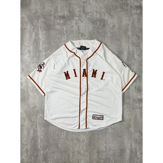 Vintage 2000s Miami Hurricanes NCAA Stitched Baseball Jersey Size 2XL
