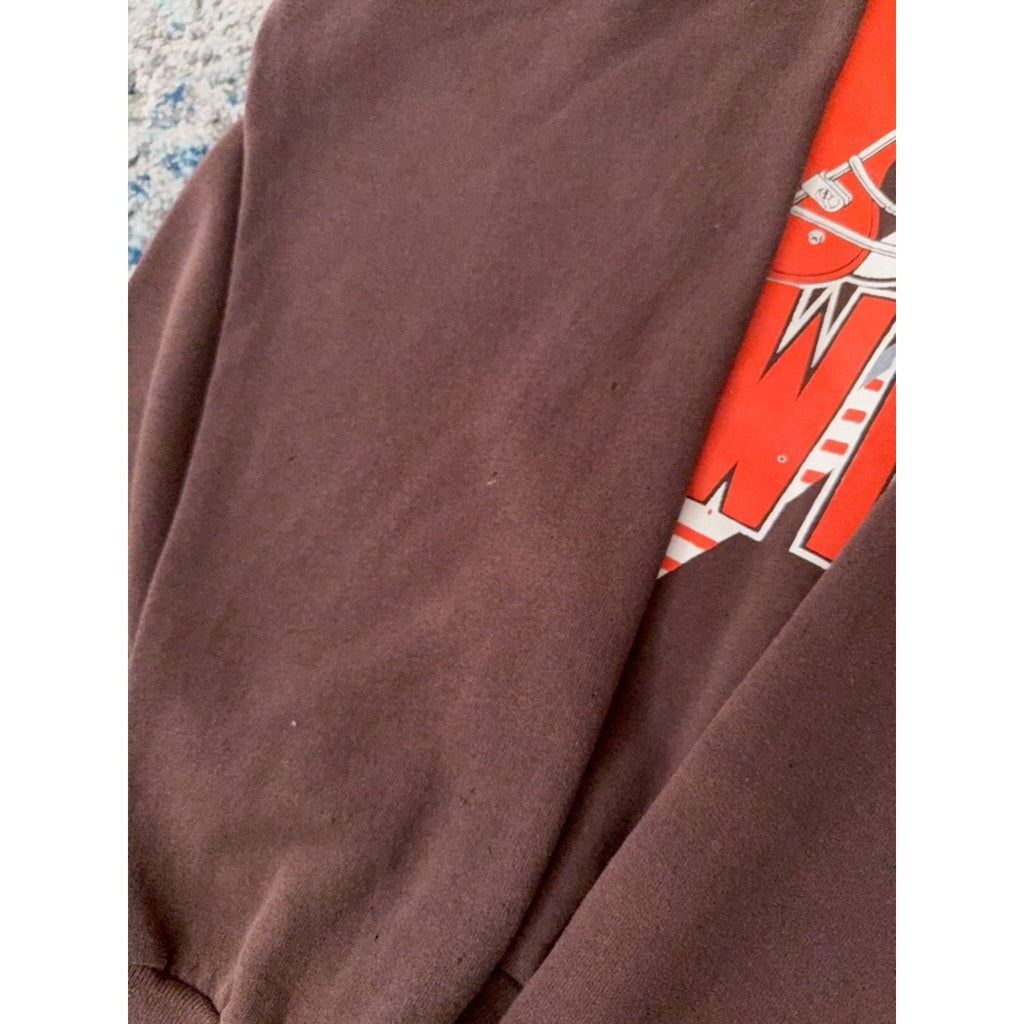 Vintage 90s Cleveland Browns NFL Helmet Graphic Spellout Sweatshirt Size XL