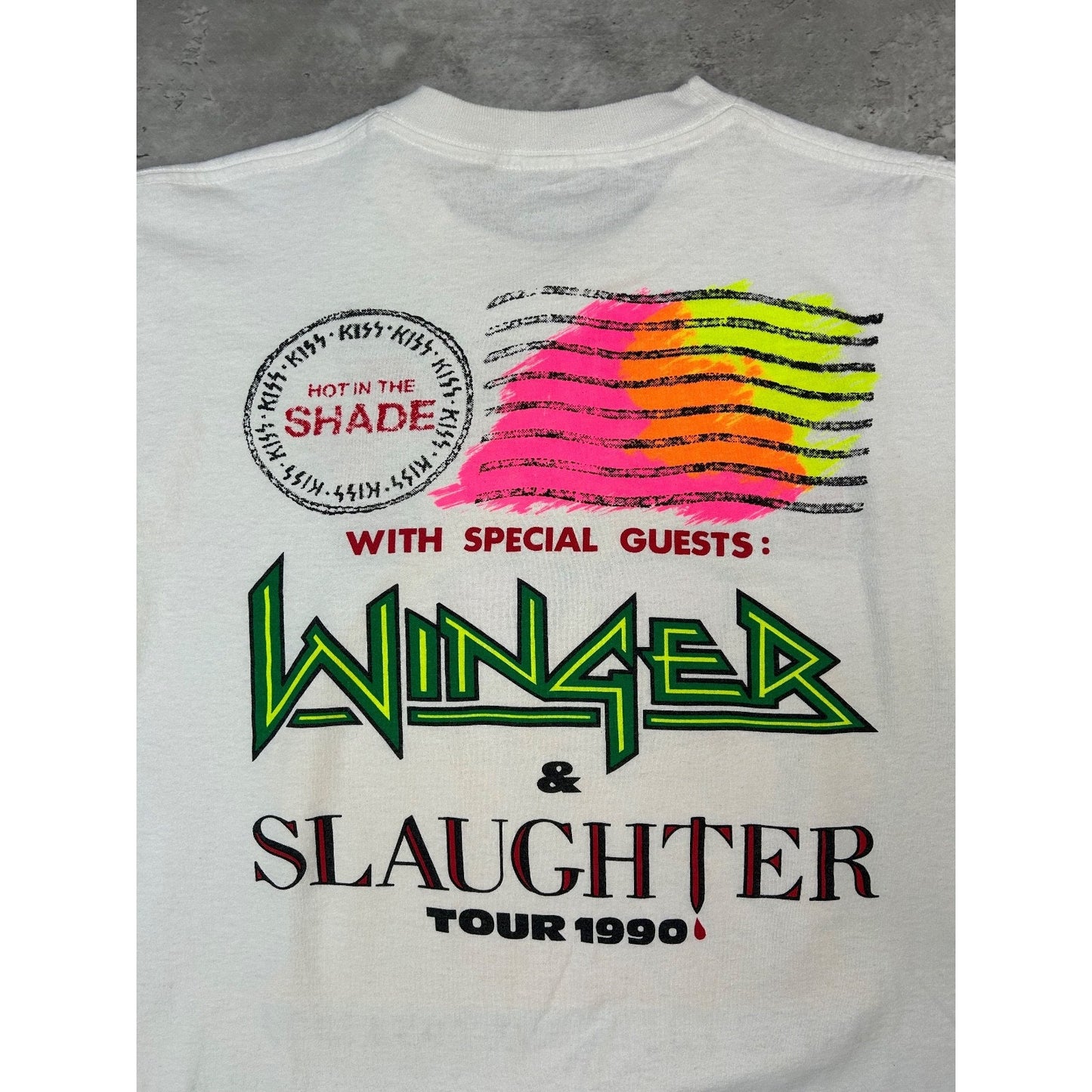 Vintage 1990 Kiss Hot In The Shade Tour Rock Music Band T-Shirt Size Large