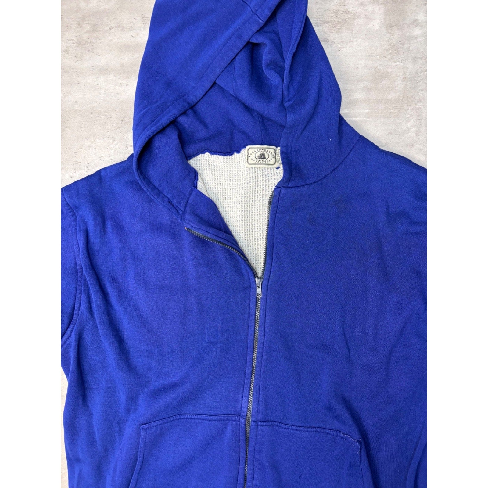 VTG 80s Grand Banks Outfitters Thermal Lined Full Zip Hooded Sweatshirt Size 2XL