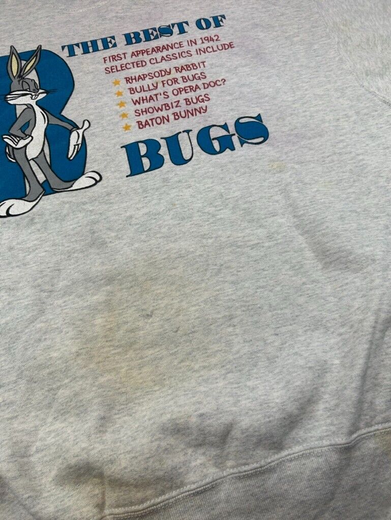 Vintage 90s Looney Tunes The Best Of Bugs Cartoon Graphic Sweatshirt Size XL