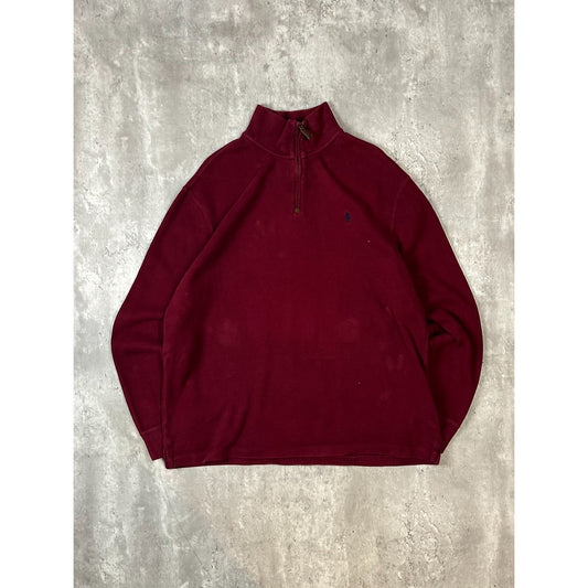 Vintage Polo Ralph Lauren Embroidered Pony 1/4 Zip Sweatshirt Size XL