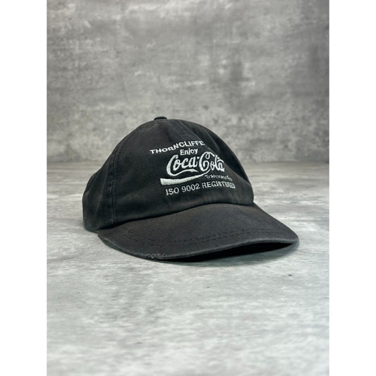 Vintage 90s Coca Cola Thorncliffe Embroidered Spellout Strapback Hat OSFA