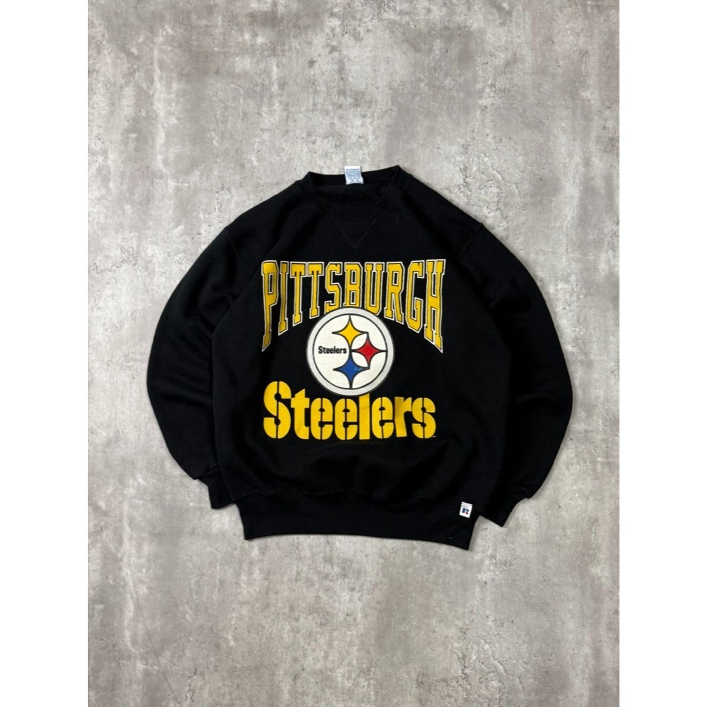 Vintage 90s Pittsburgh Steelers NFL Graphic Spellout Football Sweatshirt Medium