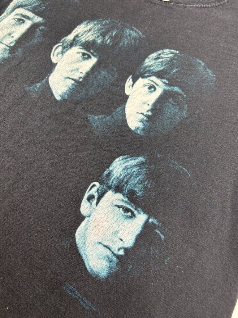 The Beatles Band Member Photo Graphic Rock Music T-Shirt Size Small Black