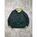 Vintage Nautica Leather Patch Insulated Full Zip BomberJacket Size Large