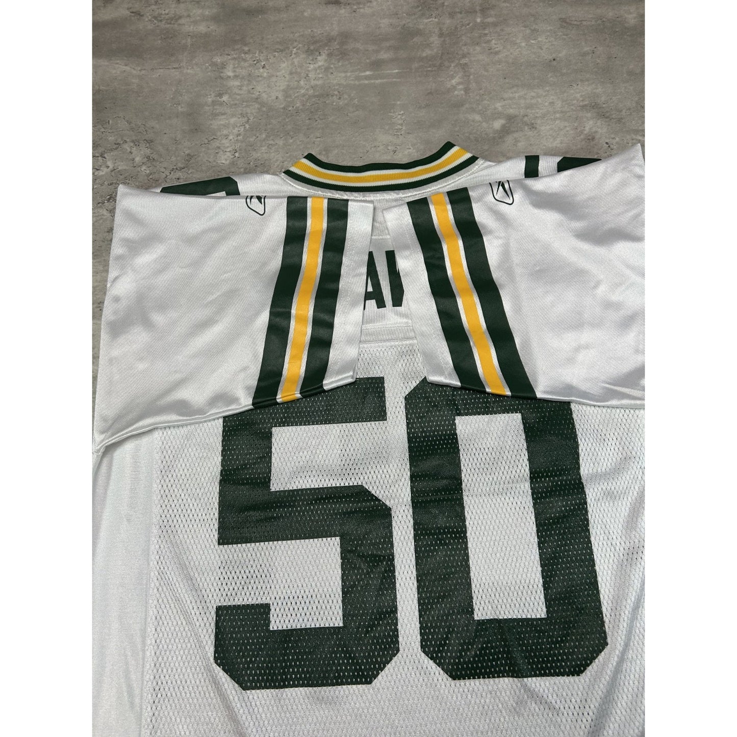 Vintage A.J. Hawk #50 Green Bay Packers NFL Reebok Football Jersey Size Medium