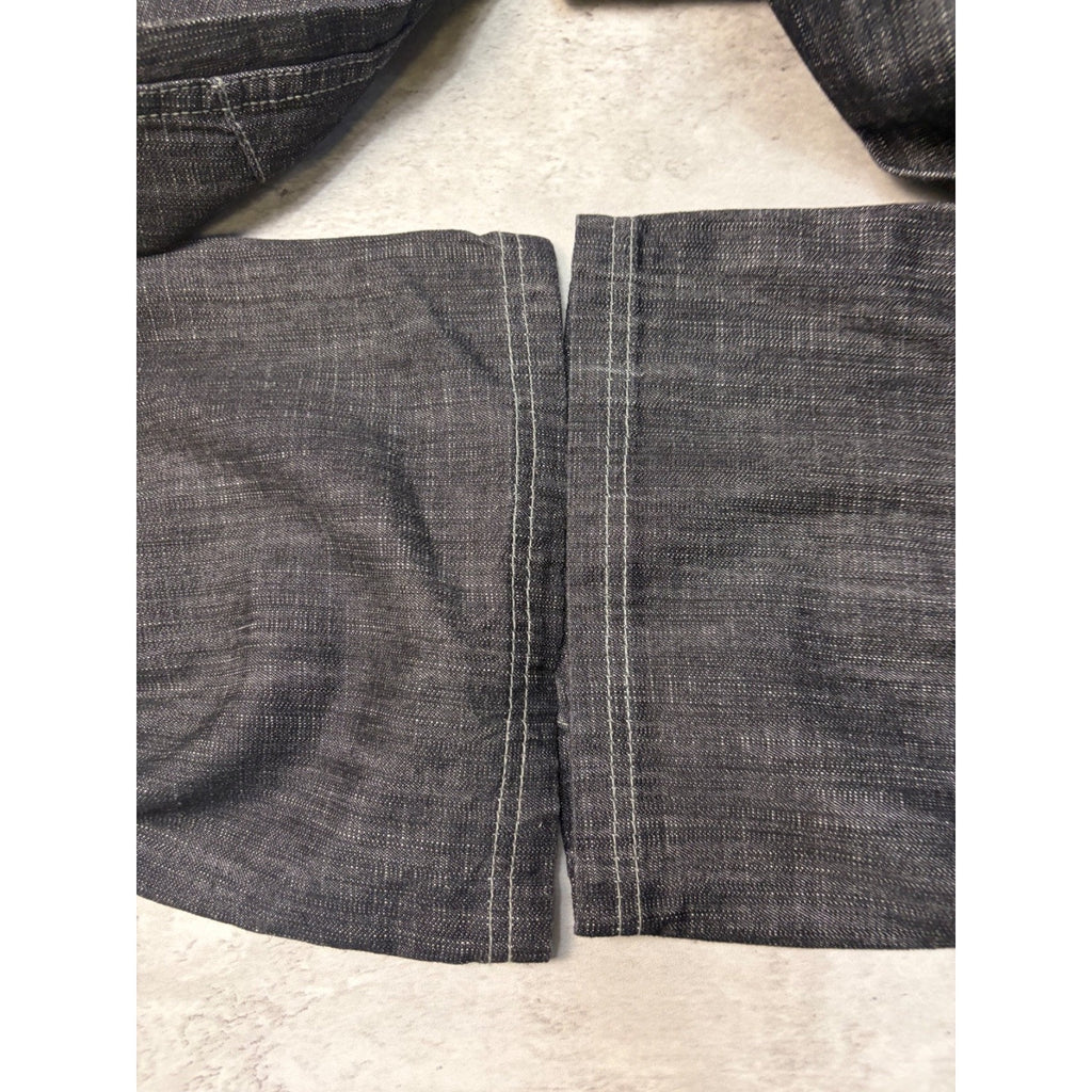 Vintage Y2K Womens Phat Farm Embroidered Graphic Black Wash Denim Pants Sz 29x31