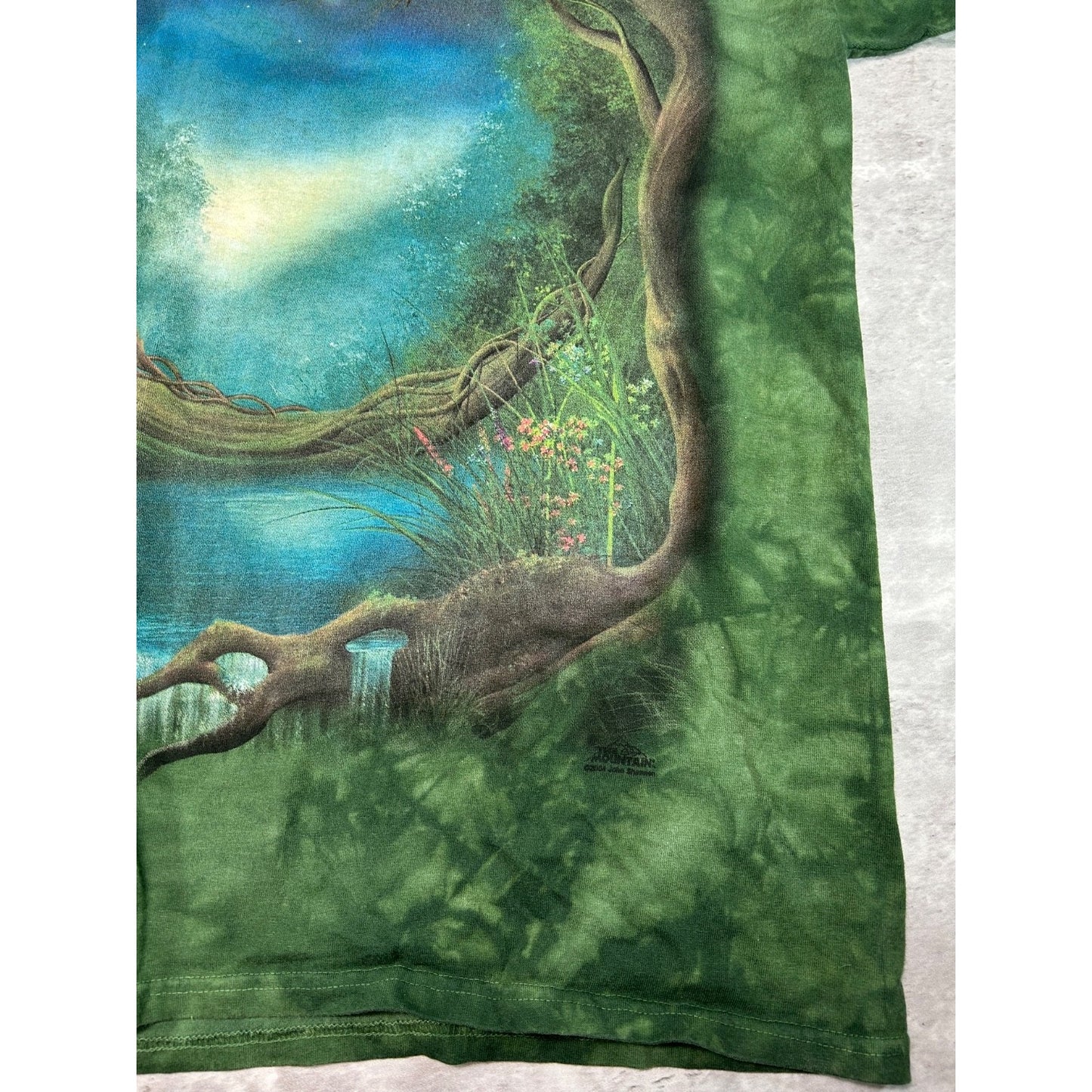 Vintage 2004 Mountain Mystical Landscape Nature Graphic Tye Dye T-Shirt Sz Large