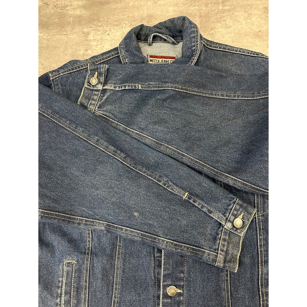 Vintage Y2K Mecca Jeans Dark Wash Denim Trucker Jacket Size Medium