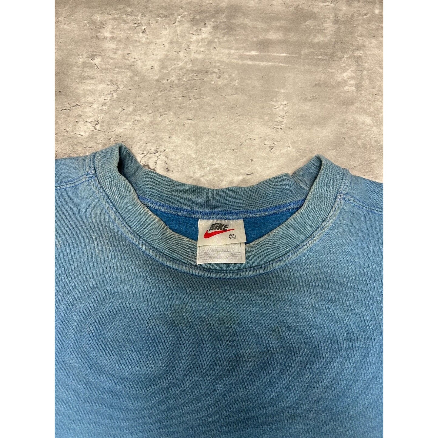 Vintage 90s Nike Embroidered Mini Swoosh Crewneck Sweatshirt Size 2XL Blue