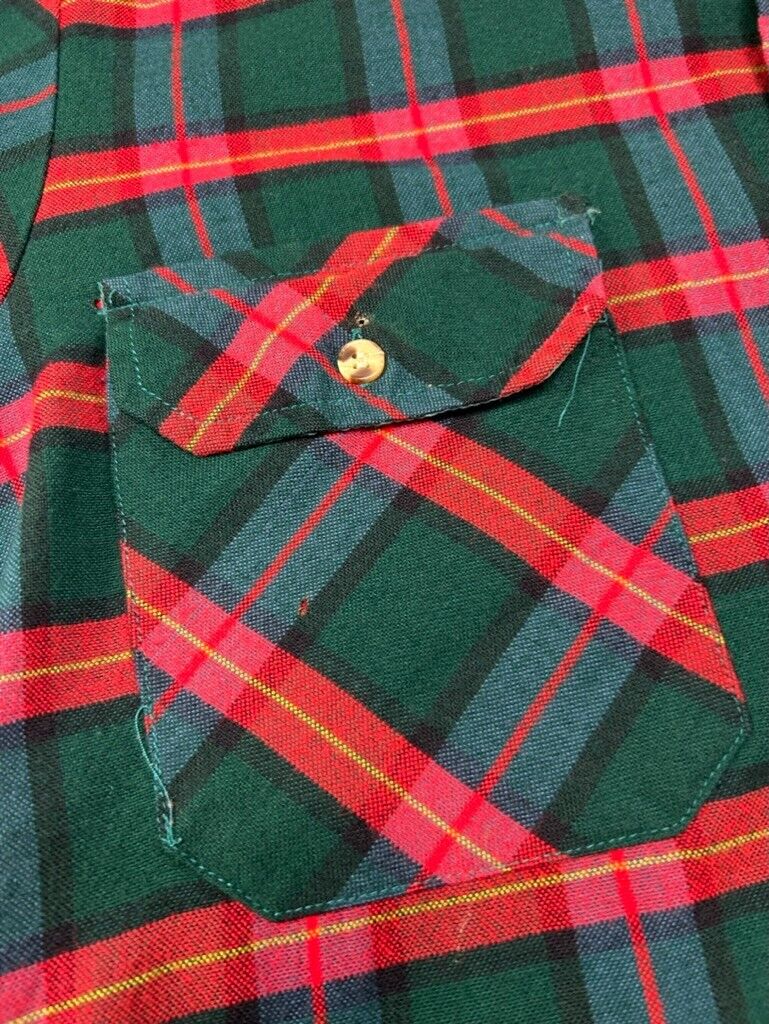 Vtg 90s Northwest Territory Plaid Double Pocket Button Up Shirt Sz Medium