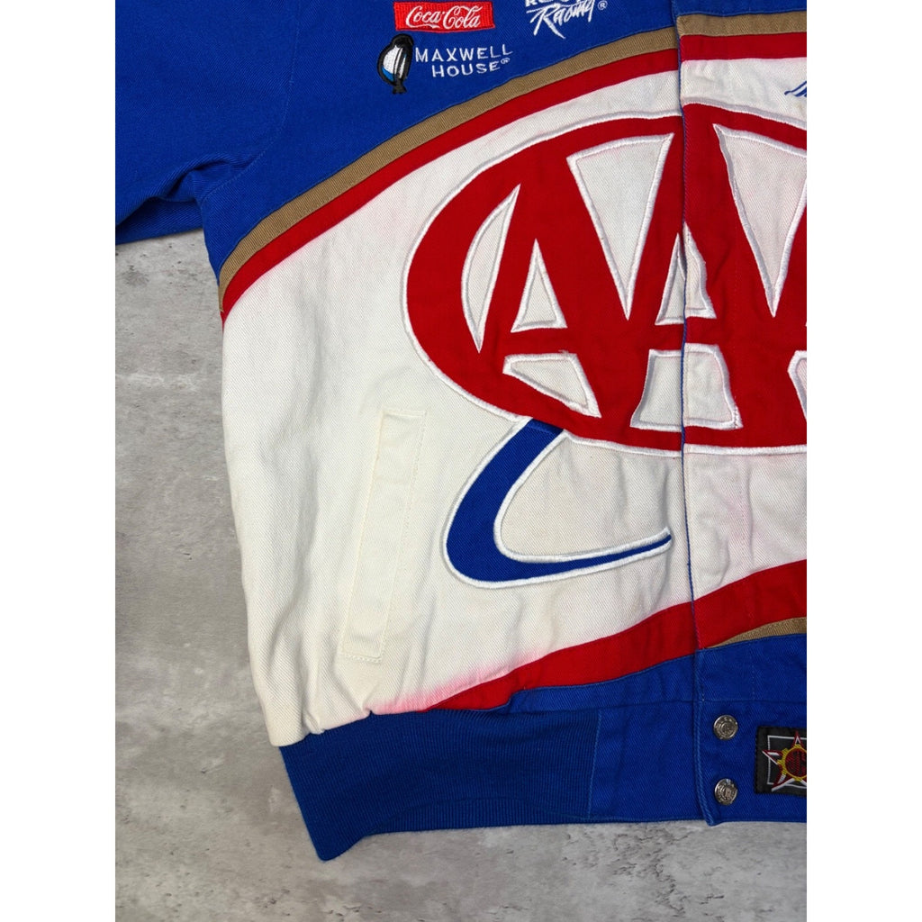 Vintage Mark Martin #6 Nascar AAA Embroidered Racing Jacket Size Medium