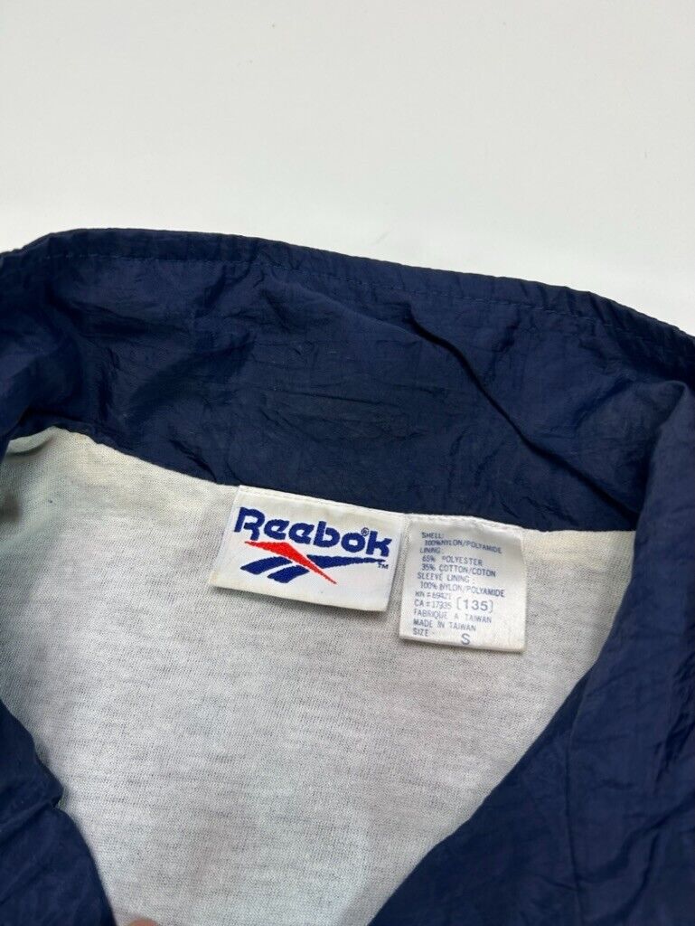 Vintage 90s Reebok Embroidered Big Logo Nylon Windbreaker Jacket Size Small