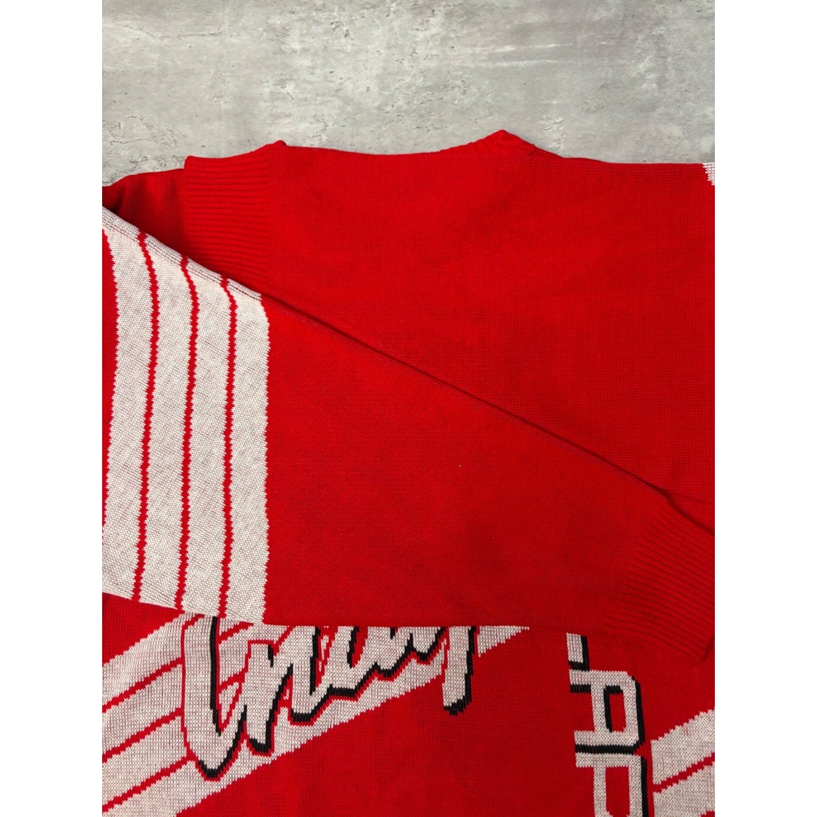 Vintage 80s Polaris Indy Spellout Graphic Pullover Knit Sweater Size Large