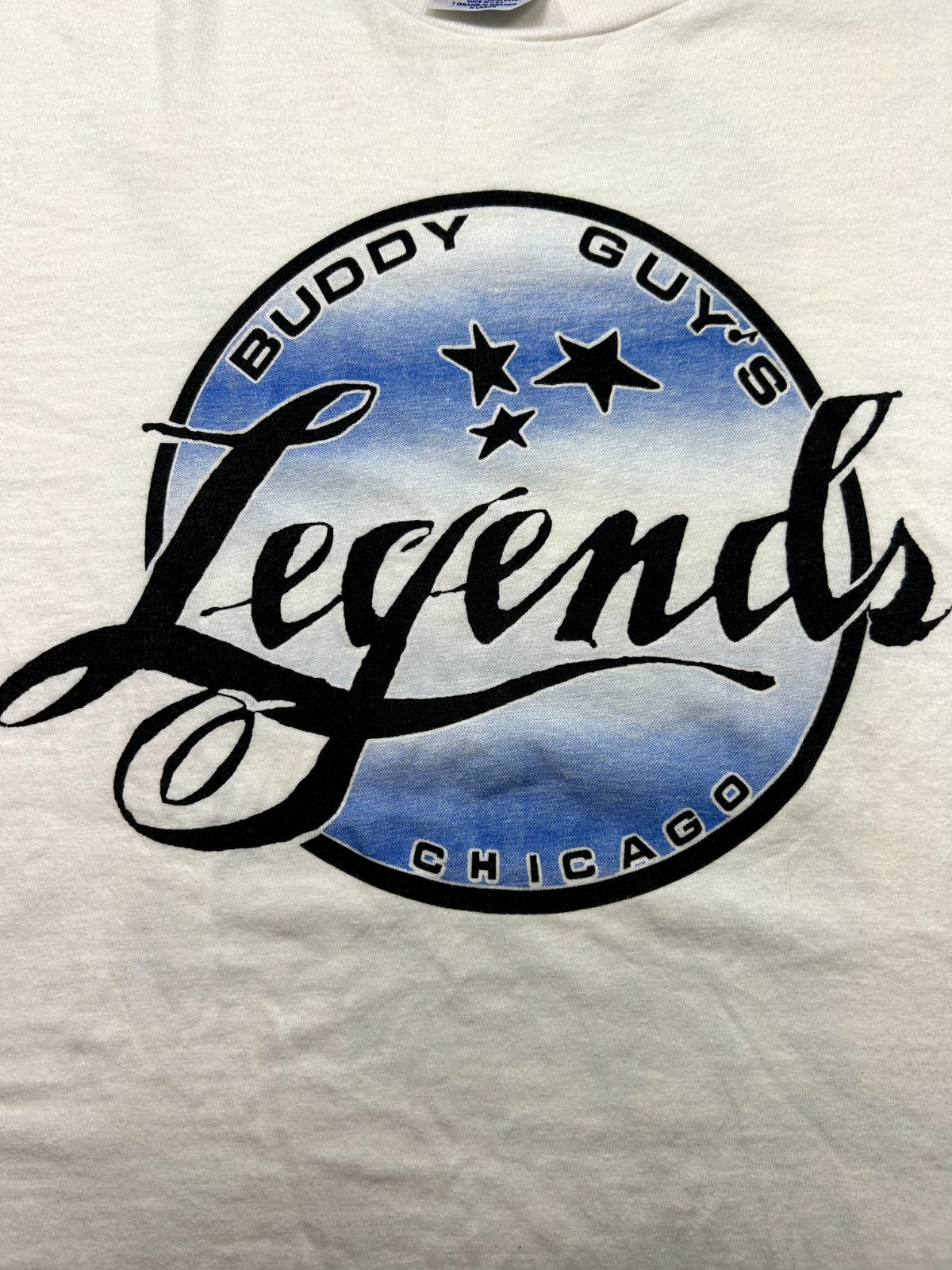 Vintage 90s Buddy Guy's Legends Chicago Jazz Music Graphic T-Shirt Size XL White